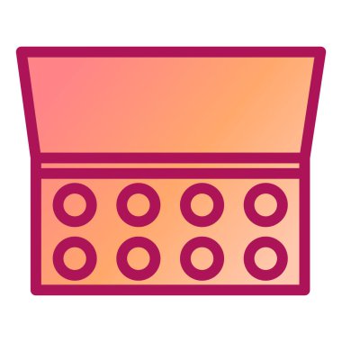 Makyaj paleti simgesi. Düz ve izole tasarım. vektör illüstrasyonu