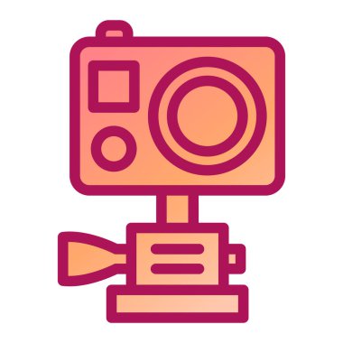 Kamera lensi ikon vektörü. İnce çizgi işareti. izole edilmiş sınır sembolü çizimi