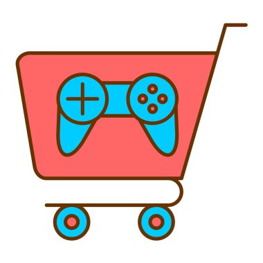 Alışveriş arabası ikon vektör illüstrasyonu