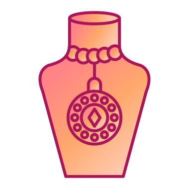 kolye simgesi, vektör illüstrasyonu