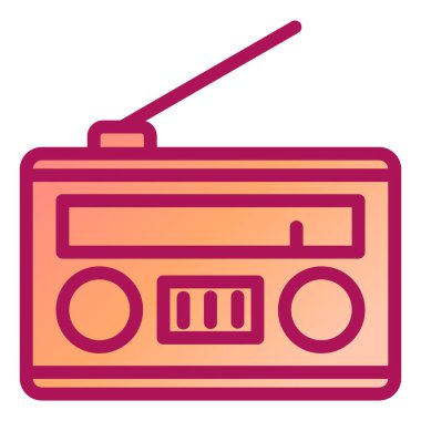 Radyo. Web simgesi basit illüstrasyon