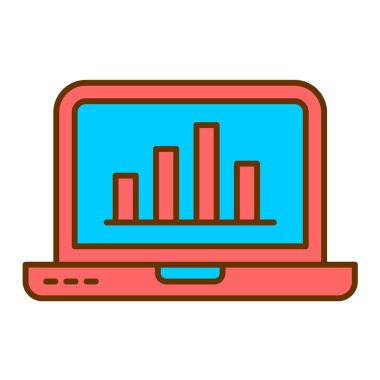 grafik ve grafik vektör illüstrasyon tasarımlı dizüstü bilgisayar