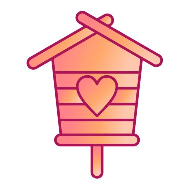 kalp şekli vektör çizimi olan ev