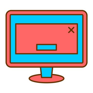bilgisayar monitörü ikon vektör illüstrasyonu