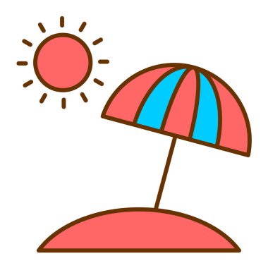 plaj şemsiyesi ikonu vektör çizimi
