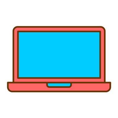 dizüstü bilgisayar simgesi. Web tasarımı için masaüstü vektör simgelerinin düz çizimi