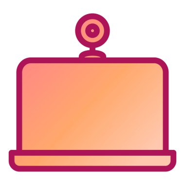 kamera web simgesine sahip dizüstü bilgisayar