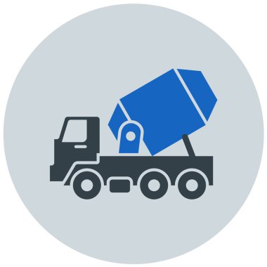 Beton karıştırıcı. Web simgesi basit illüstrasyon