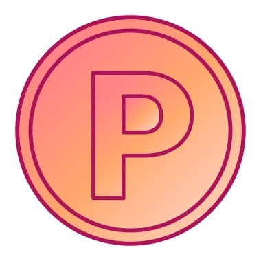 Park yeri simgesi. ince çizgi sembolü