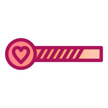 kurdeleli kalp ve anahtar vektör illüstrasyon tasarımı