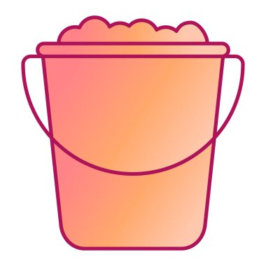 Su kutusu simgesi. Web tasarımı için pembe kova vektör çizimi