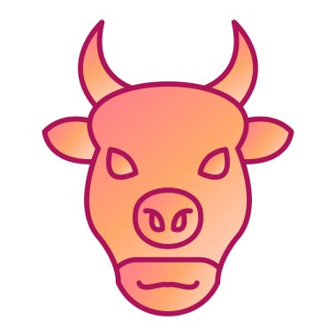 Boğa ikonu. Yüz vektörünün özet çizimi.