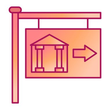 Müze modern simge vektör illüstrasyonunu imzaladı