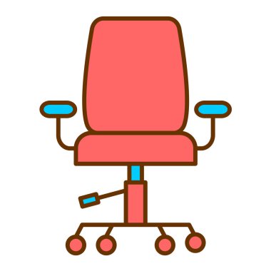 ofis sandalyesi ikon vektör illüstrasyonu