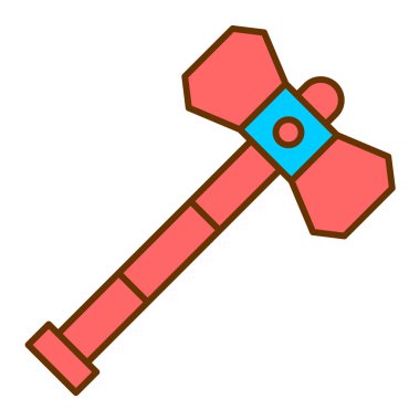 Çekiç alet simgesi. Yapı araçlarının izometrik vektör illüstrasyonu