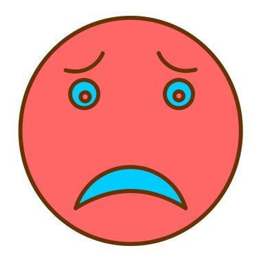 Ağlayan yüz ifadesi, vektör illüstrasyonu