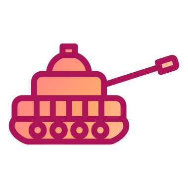 askeri tank simgesi, vektör illüstrasyonu