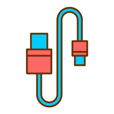 usb kablo simgesi vektör illüstrasyonu