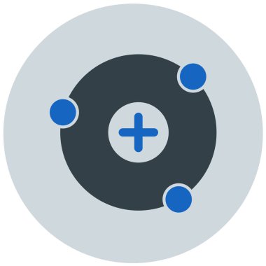 atom düzlüğü simgesi, vektör illüstrasyonu