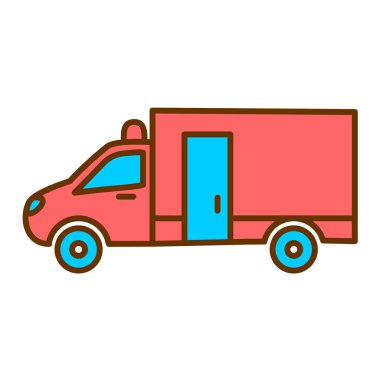 dağıtım kamyonu ikonu vektör çizimi tasarımı