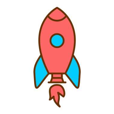 roket ikonu vektör illüstrasyonu