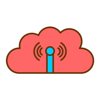 Bulut hesaplama teknolojisi ikon vektör çizimi tasarımı