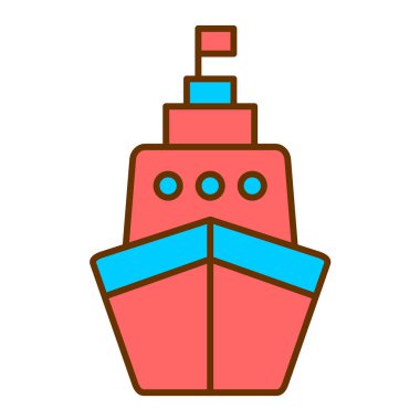 Gemi. Web simgesi basit illüstrasyon