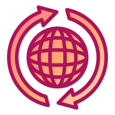 dünya haritası ikon vektör illüstrasyonu