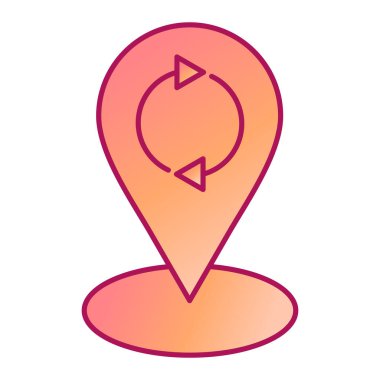 Harita simgesiyle konum belirleyici. vektör illüstrasyonu