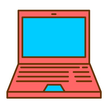 bilgisayar ve ekran vektör illüstrasyon tasarımlı dizüstü bilgisayar