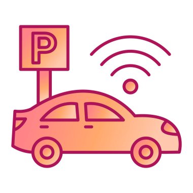 Wi-Fi sinyal vektör illüstrasyon tasarımı ile yüklü araba