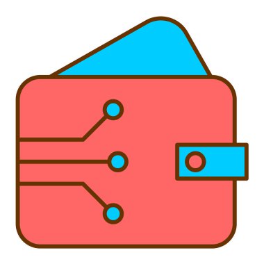 Cüzdan. Web simgesi basit illüstrasyon