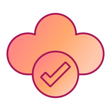 İşaretli bulut ve yarım çizgi simgesi. vektör illüstrasyonu