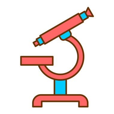 mikroskop vektörü düz renk simgesi