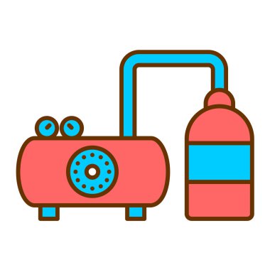 Elektrik süpürgesiyle karikatür su şişesinin vektör çizimi