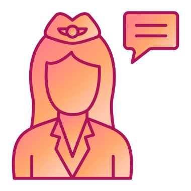 Konuşma baloncuğu çizgisi biçimindeki kadın vektör çizimi tasarımı