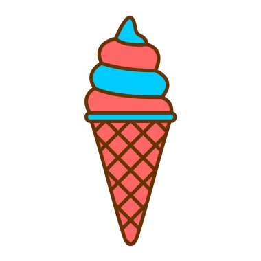 dondurma koni simgesi vektör çizimi tasarımı
