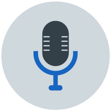 Mikrofon. Web simgesi basit illüstrasyon