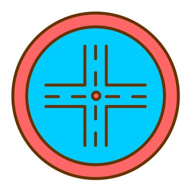 Yol işareti simgesi, vektör illüstrasyonu basit tasarım