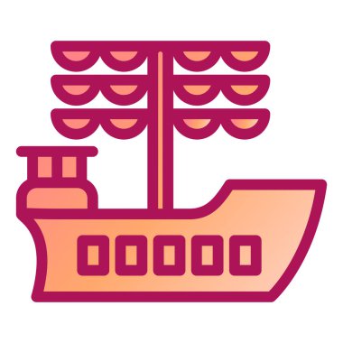 Güzel bir gemi simgesinin vektör çizimi