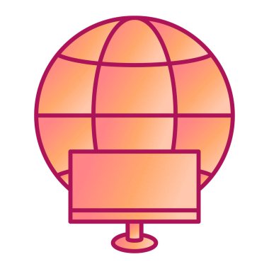 küresel teknoloji simgesi vektör illüstrasyon grafik tasarımı