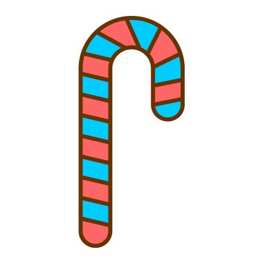 Şeker kamışı ikonu vektörü. Noel süsleme tabelası. izole edilmiş sınır sembolü çizimi