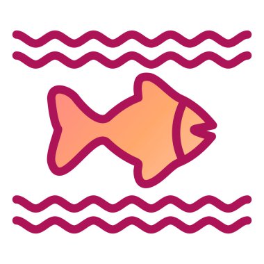 Balık ikonu vektörü. İnce çizgi işareti. İzole edilmiş kontür sembolü gösterimi