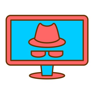 Ekranlı bilgisayar monitörü. vektör illüstrasyonu