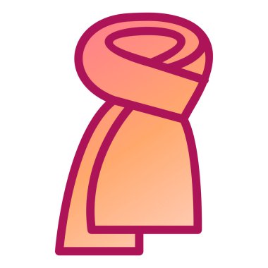 eşarp vektörü ince çizgi resimleme