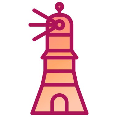 Deniz feneri. Web simgesi basit illüstrasyon