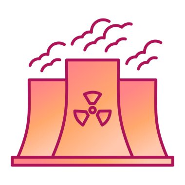 Nükleer enerji santrali ikon vektör çizimi tasarımı