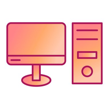 bilgisayar monitörü ikon vektör illüstrasyonu