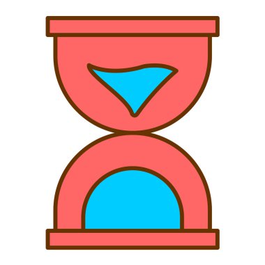 Kum saati ikon vektörü. İnce çizgi işareti. İzole edilmiş kontür sembolü gösterimi