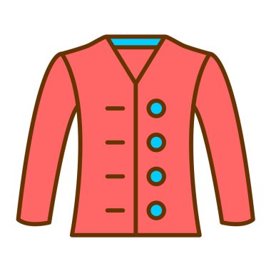 moda ceket ikonu vektör illüstrasyonu